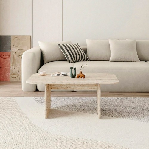 Tavolino da salotto Pietra con gambe a pannello piatto in