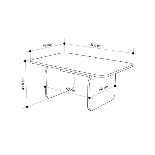 Tavolino da salotto Pietra con gambe a pannello piatto in