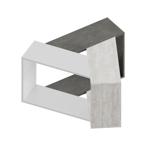 Tavolino da salotto Trio colore cemento bianco EFFEZETA