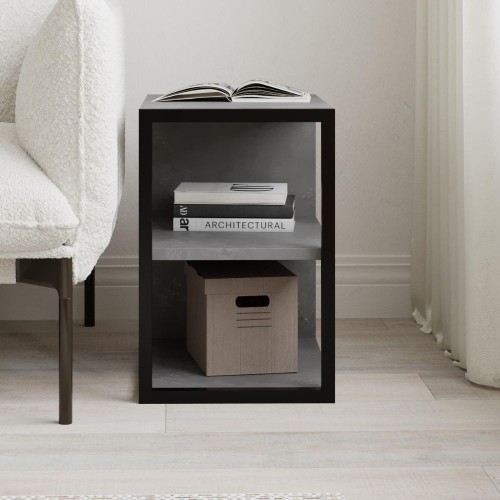 Tavolino Echo con 1 ripiano e dettaglio frontale nero