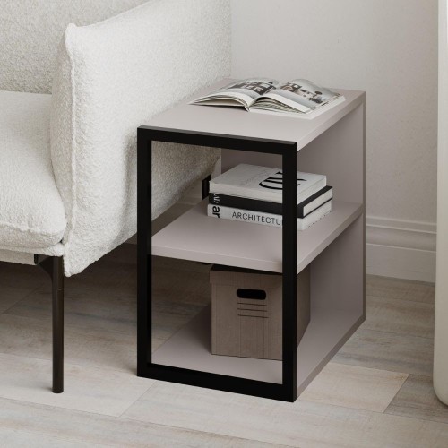 Tavolino Echo con 1 ripiano e dettaglio frontale nero