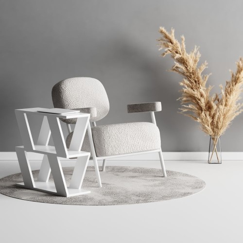 Tavolino laterale da salotto Lazena colore bianco EFFEZETA