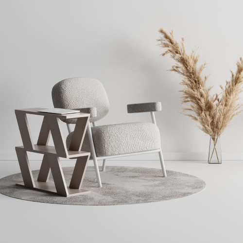 Tavolino laterale da salotto Lazena colore tortora EFFEZETA