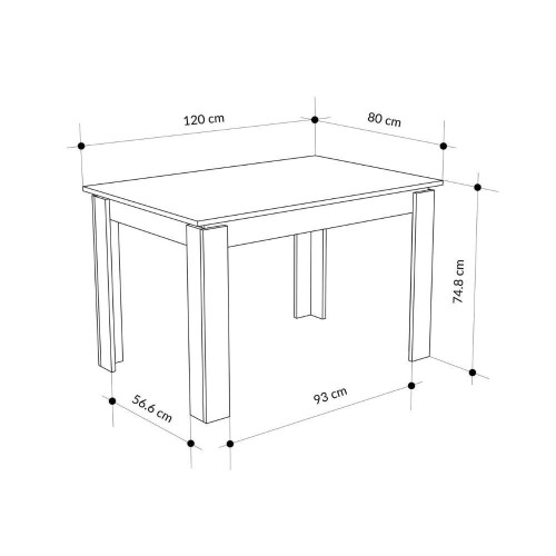 Tavolo allungabile Megaron colore cashmere 120x80 cm.