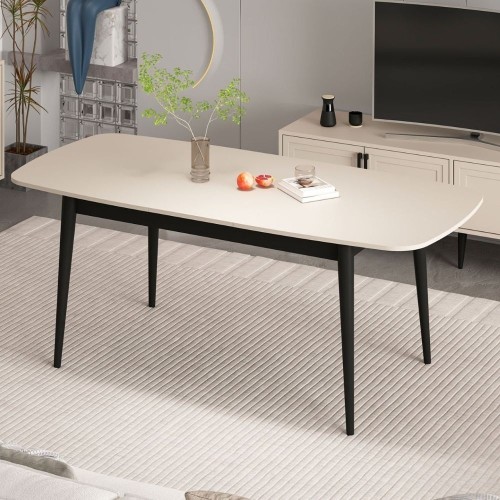 Tavolo allungabile Prime con top colore cashmere e gambe