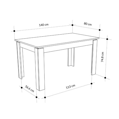 Tavolo allungabile Tolmen cashmere 140x80 allungabile a 190
