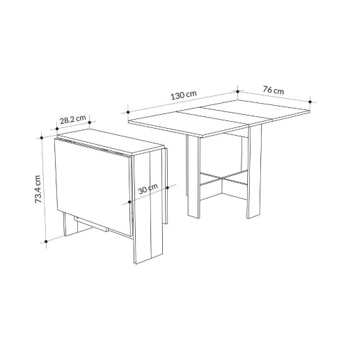 Tavolo pieghevole salvaspazio Artemio colore antracite