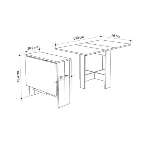 Tavolo pieghevole salvaspazio Artemio tortora EFFEZETA