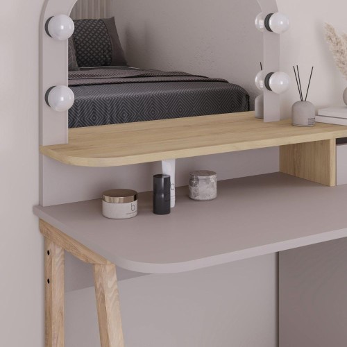 Toeletta Avien con specchio con cornice luci LED colore