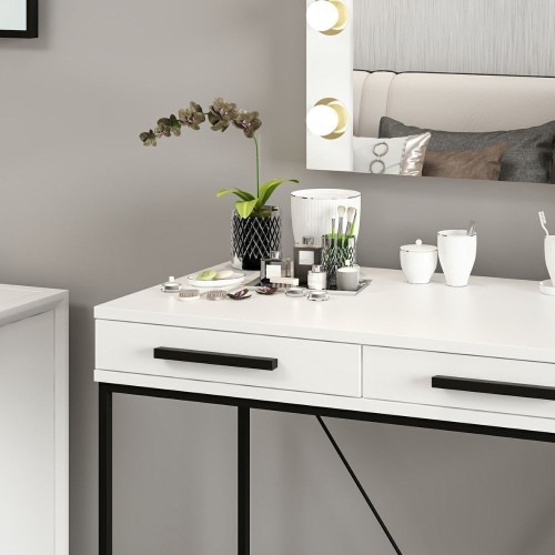 Toeletta da trucco Sane con 2 cassetti bianco con piedi