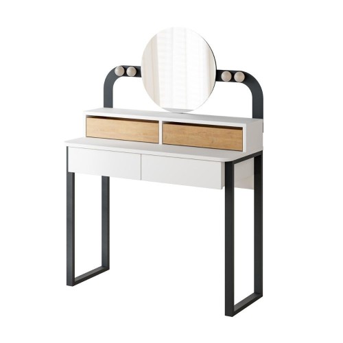 Toeletta Lora con 4 cassetti luci a LED e specchio colore