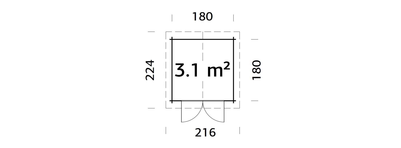 Casetta in legno Mila 200x200 cm 19 mm – Losa Legnami