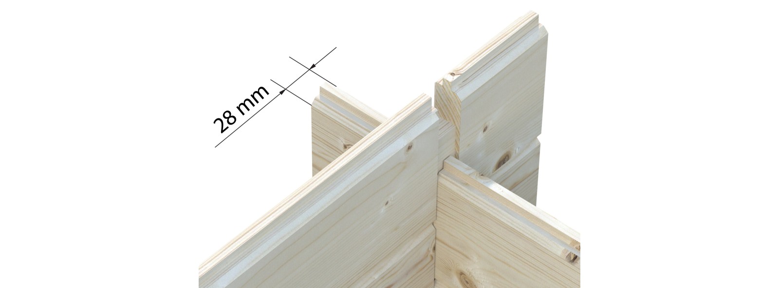 Casetta in legno Astrid 300x300 cm 28 mm – Losa Legnami