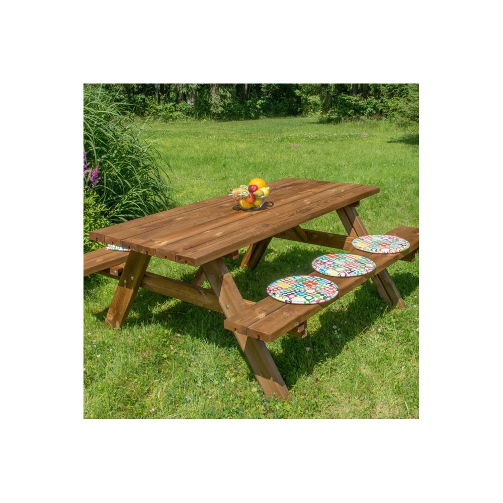 Tavolo picnic in legno Oasi con panche 177 cm – Losa Legnami