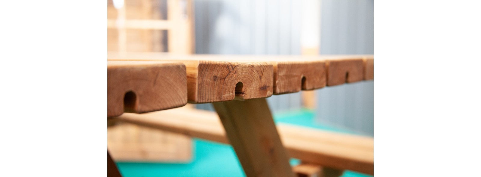 Tavolo picnic in legno Oasi con panche 177 cm – Losa Legnami