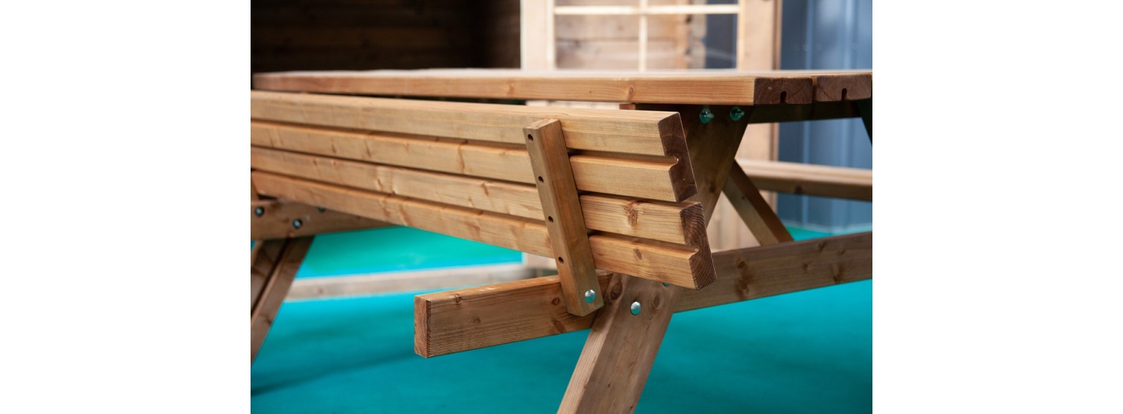 Tavolo picnic in legno Oasi con panche 177 cm – Losa Legnami