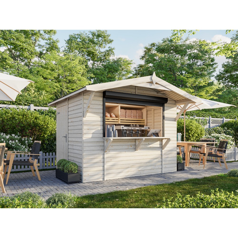 Chiosco in legno con tapparella 273x190 cm – Losa Legnami