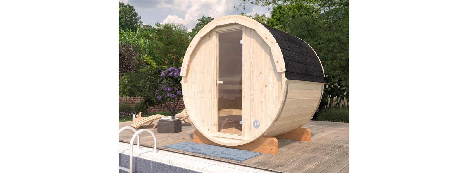 Sauna da esterno Anita con stufa Narvi 3,6 kW – Losa Legnami