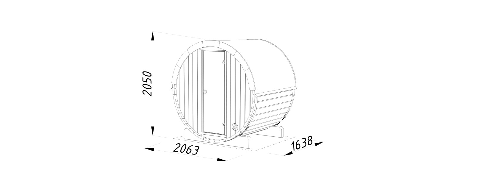 Sauna da esterno Anita con stufa Narvi 3,6 kW – Losa Legnami