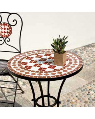 Tavolo Mosaico in ferro nero da giardino Mama Garden TTM 11