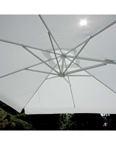 Ombrellone bianco alluminio Palo Laterale 300×300 Mama Garden E 5011B
