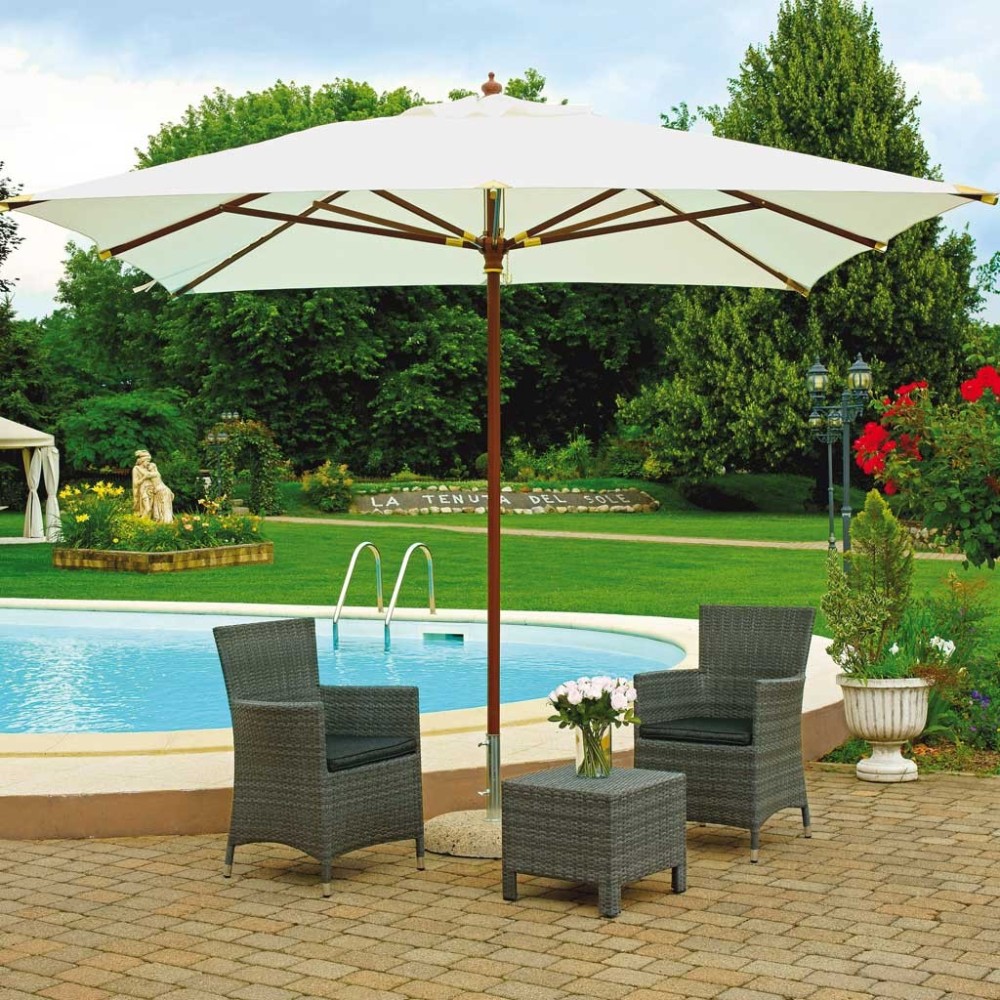 Ombrellone Palo Centrale ecru 300×300 Mama Garden E 4008E